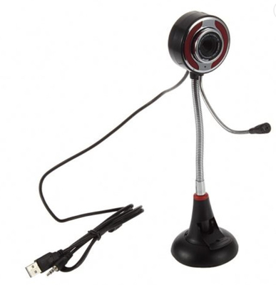Montagem de webcam com tubo de pescoço de ganso flexível USB com microfone e câmera de câmera 58*250 mm